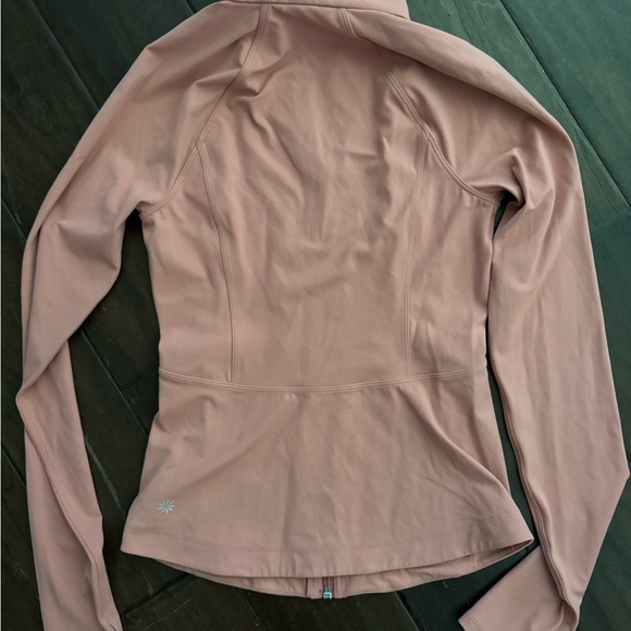 Athleta Salutation zip-up jacket in salmon or coral color. Size XXS. NWT. - Picture 3 of 3